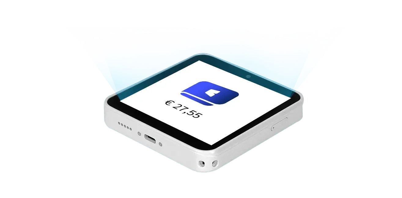 Angled front view with the cleverTap terminal.